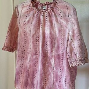 Universal Thread Pink Eyelet Top